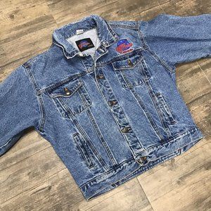 Vintage 1991 Planet Hollywood Orlando‎ Trucker Denim Jacket Yth XL (12)/Wom. Sm